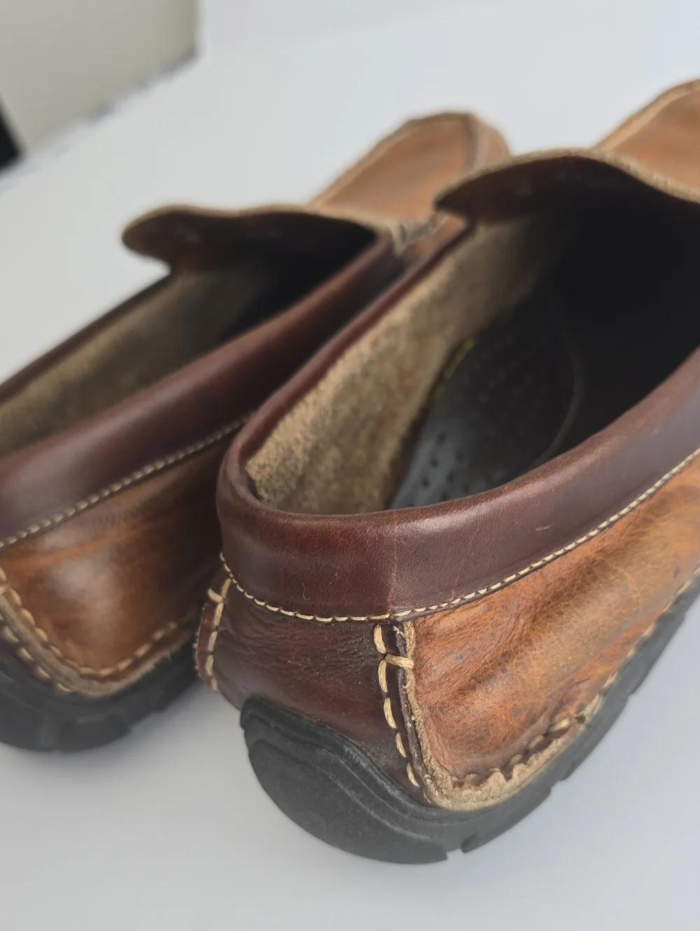 L.L. Bean Men's Allagash Bison Leather Driving Loafers  Mocs Two Tone Size 10